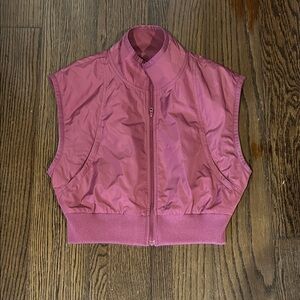 ALO Yoga Sleeveless Zip Crop Jacket vest Rose Pink Sz S